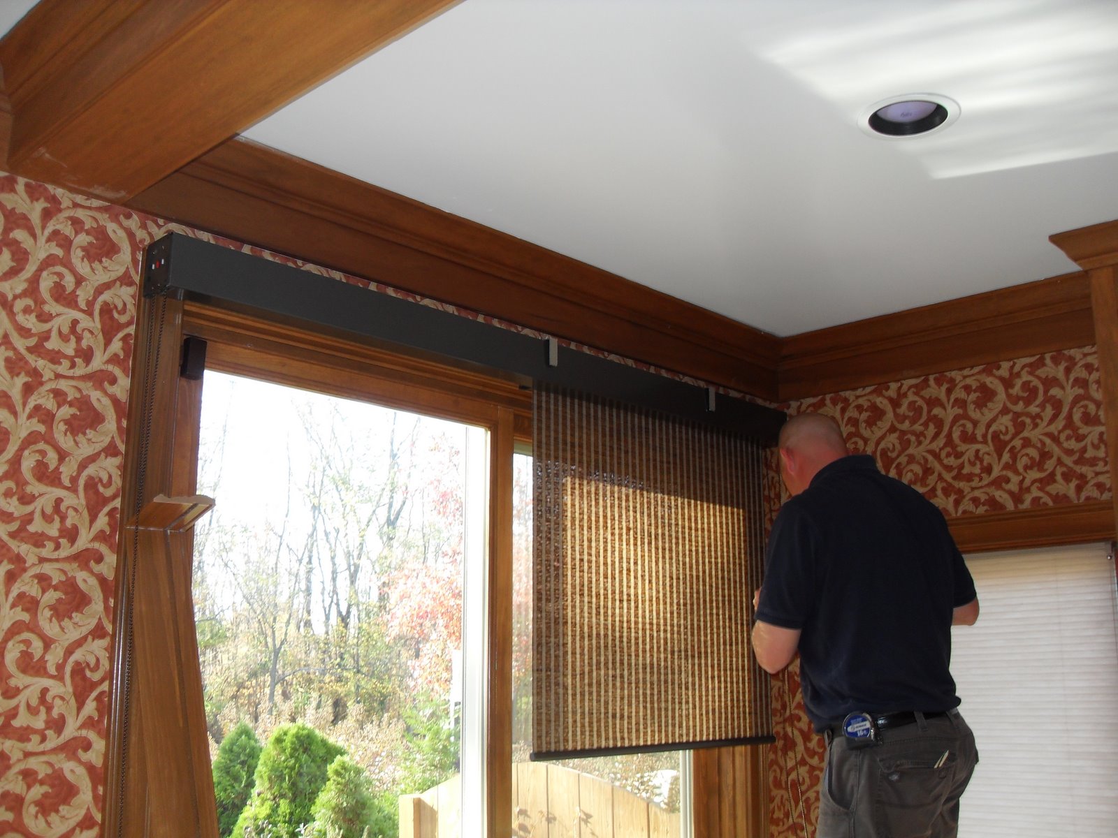 Louisville Blinds and Drapery Patio Doors with Roller Shades