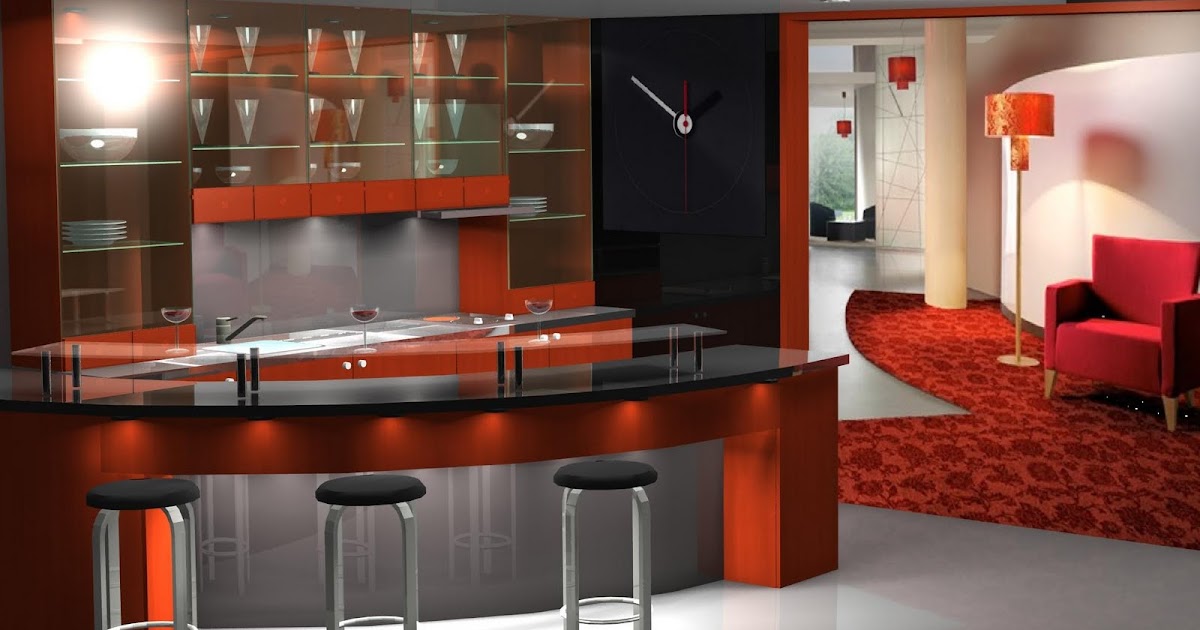 Diseño muebles de cocina: Diseño de pequeña barra para cafetería de hotel