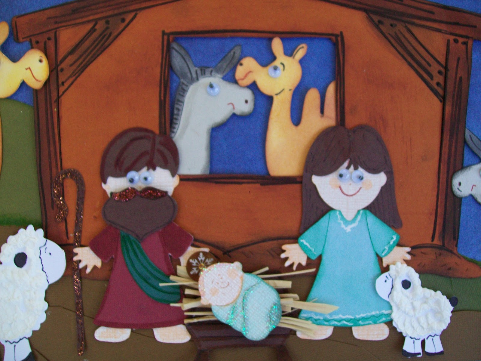 AMAZING GRACE Paper Crafts Nativity Scene with Cricut Paper Doll Dress