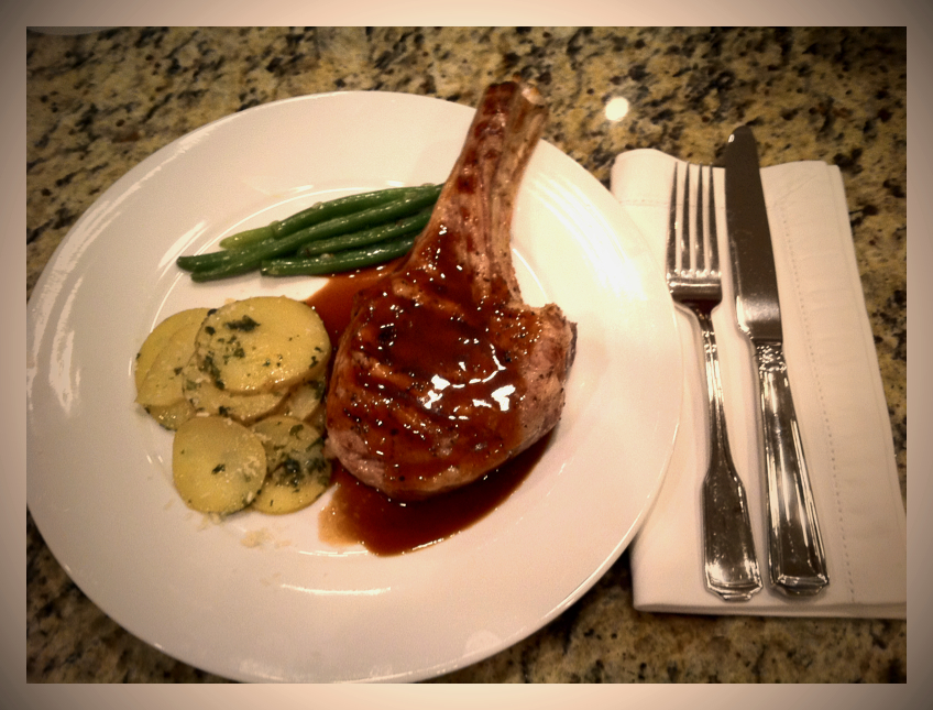 My Family Table Sous vide bone in veal chop