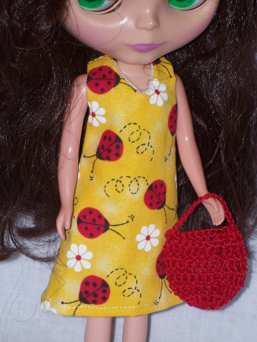 Ladybug Dress For Blythe w/Purse
