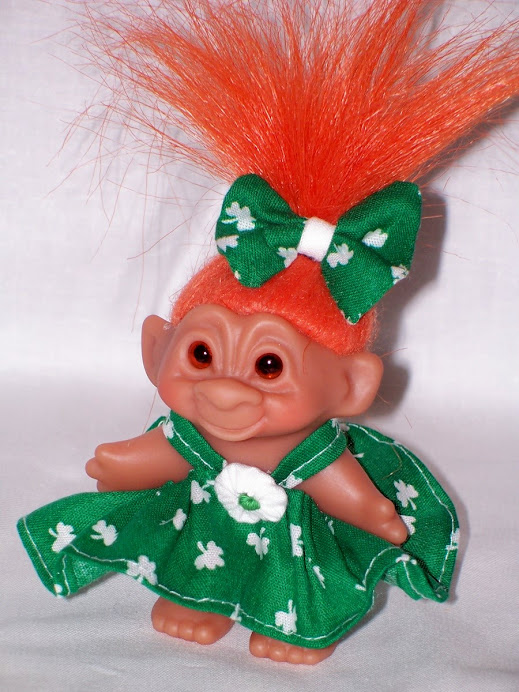 #T35 Shamrock Green Dress For 3" Troll Doll