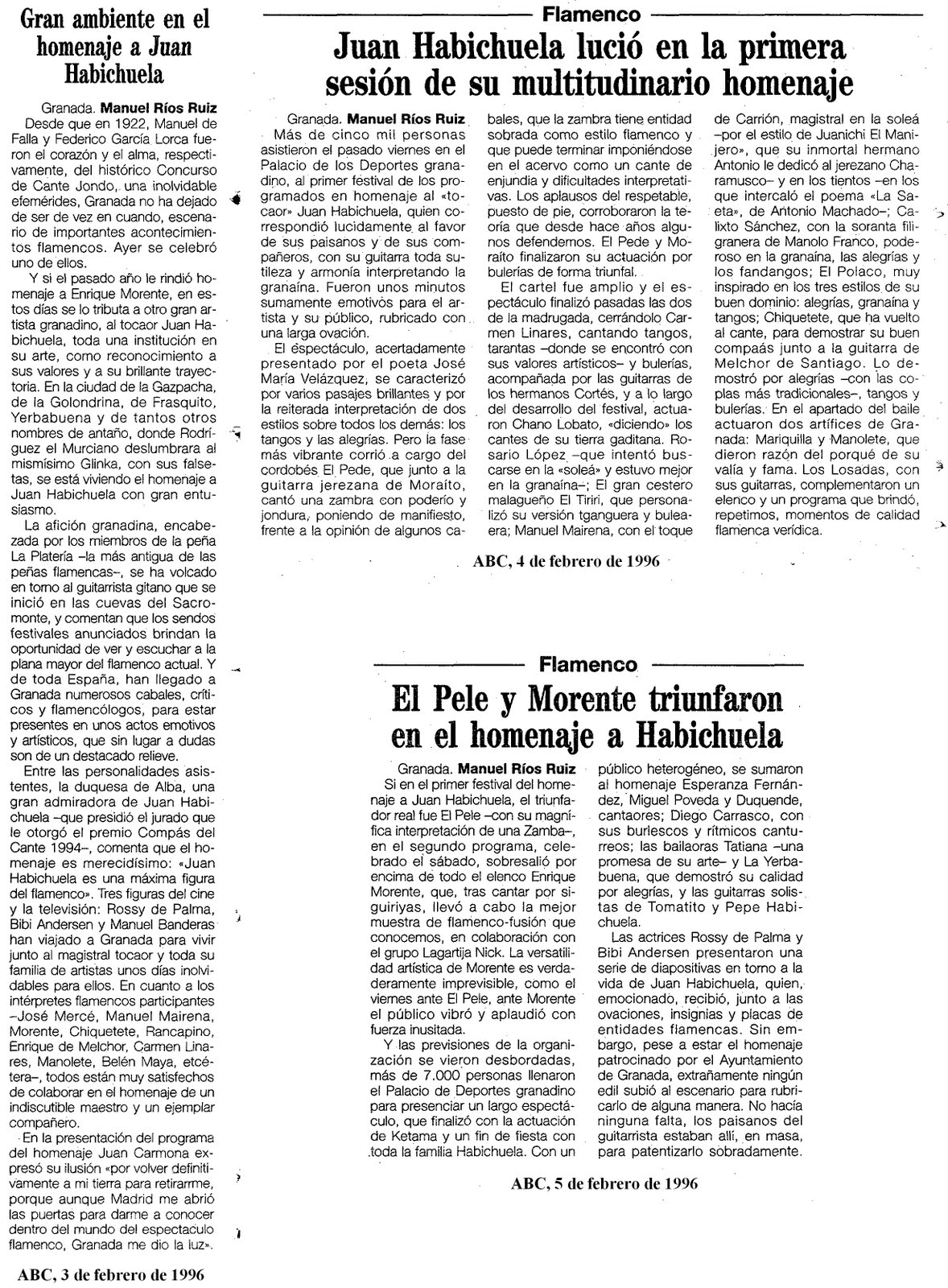 Papeles Flamencos Homenaje a Juan Habichuela (1996)