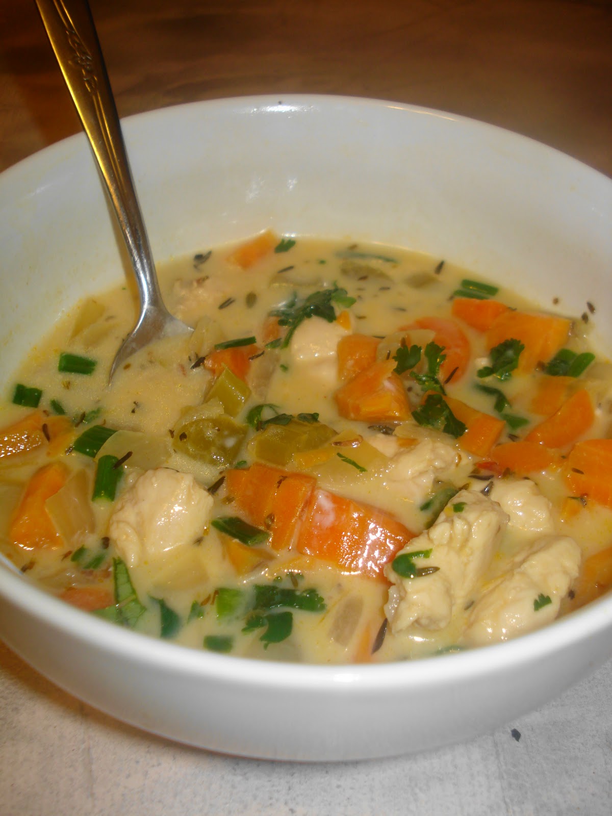 Dame Good Eats Spicy Sweet Potato and Chicken Soup