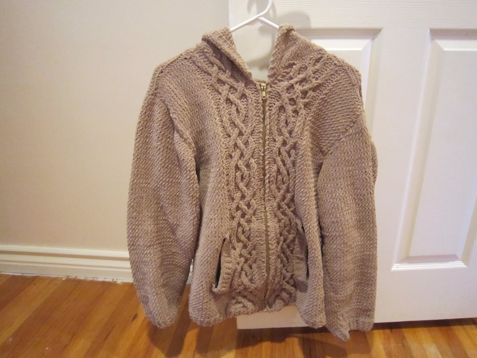 In My Pajamas: Knitted Jacket with Celtic Cable Pattern