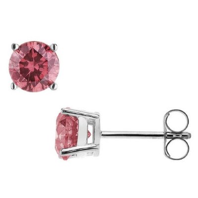 Pink Diamond Earrings Solitaire Stud 1 5 These Pink Diamond Earrings Studs Are Beautiful And Gorgeous To Radiance Your Beauty In The Simple Feminine Style