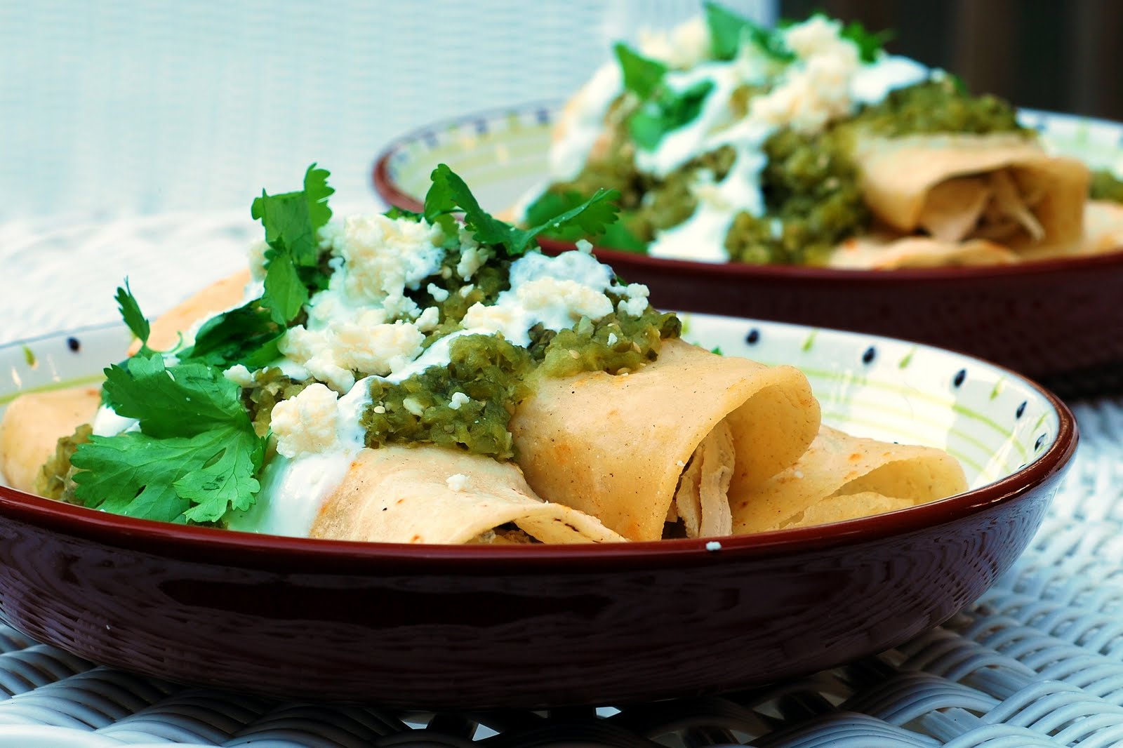 Have Spork, Will Travel Chicken Enchiladas with Tomatillo Sauce