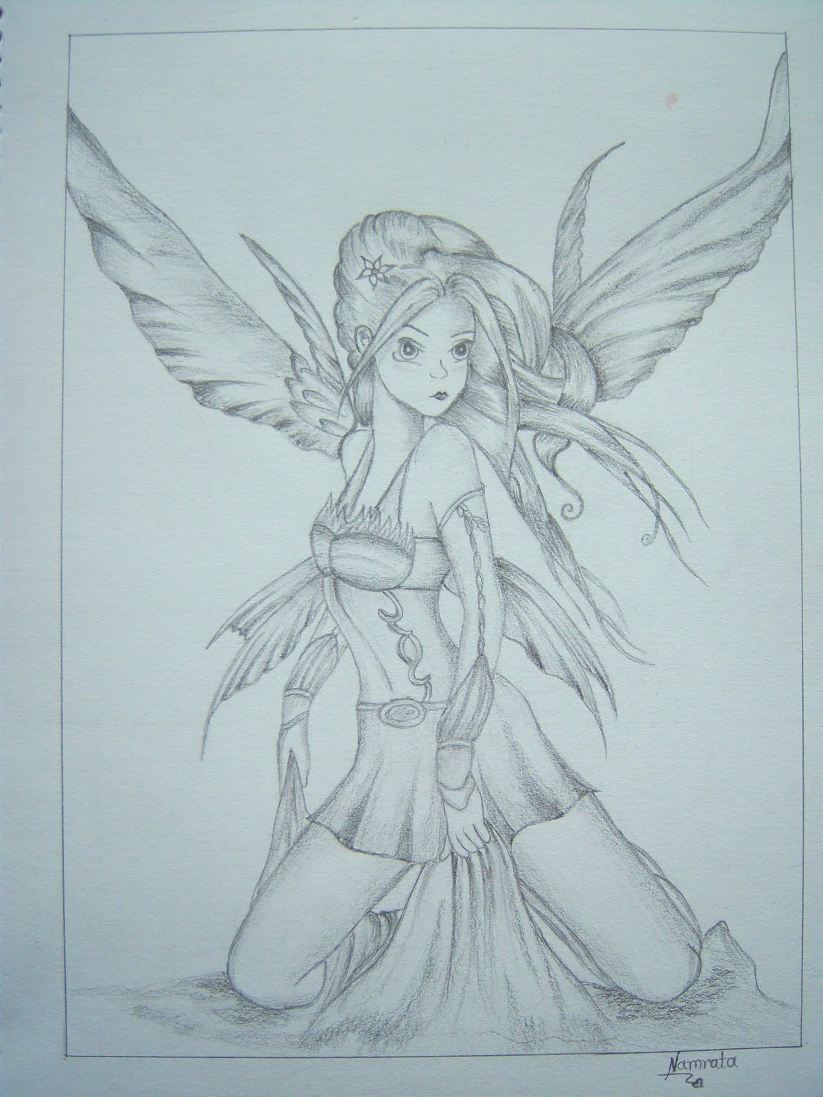 cartoon angel sketch