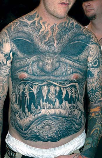 Keyword Galleries: Black and Gray tattoos, Coverup tattoos, Evil tattoos,