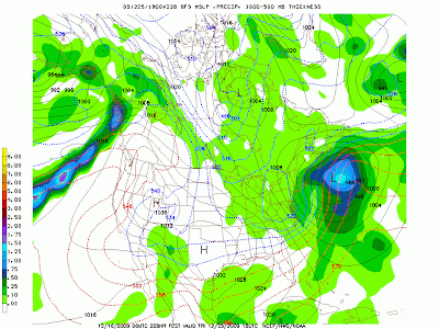 Strong Low off the Northeast Coast
