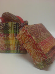 Songket square box for 3pcs
