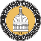 Round University of Southern Mississippi seal.