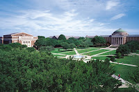 SMU campus grassy quad.