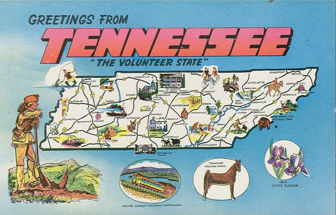Vintage Travel Postcards Tennessee