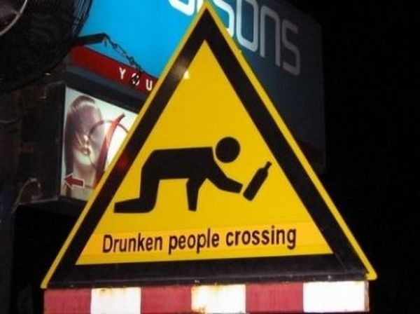 drunk people falling