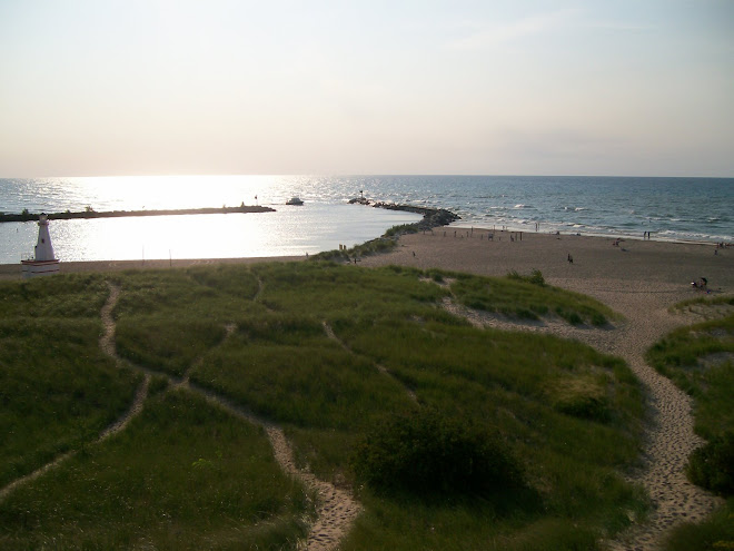 Galien River Enters Lake Michigan, New Buffalo, Michigan