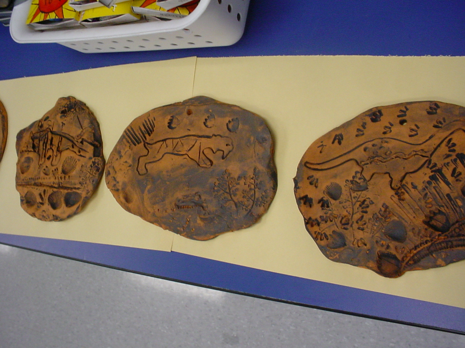 Mrs. Knight's Smartest Artists kindergarten clay fossils