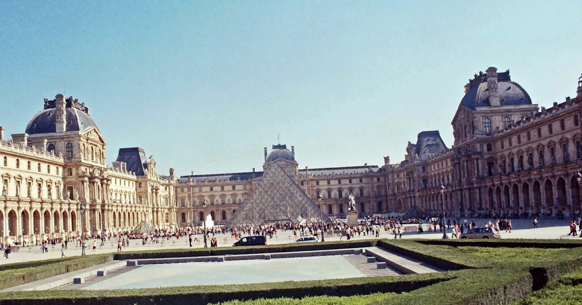 Stock Pictures The Louvre Museum Paris exterior and interior with