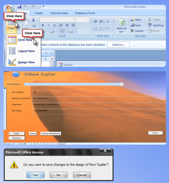 Lukas: Membuat macro, switchboard, subform, dan report menggunakan