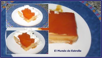 Tarta de Tocino de Cielo sobre hojaldre con Nata Montada