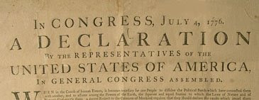 A first printing of the Declaration of Independence. (AP Photo/Elise Amendola)