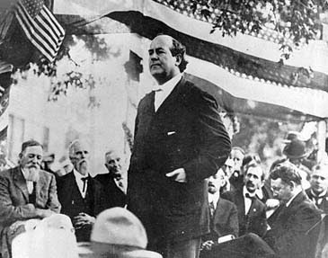 William Jennings Bryan gives a speech during the 1896 presidential campaign. (AP Photo)