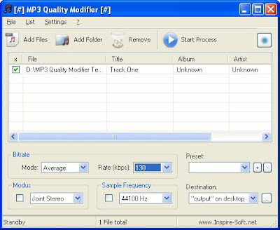 Change Mp3 filesize and quality by changing bitrate
