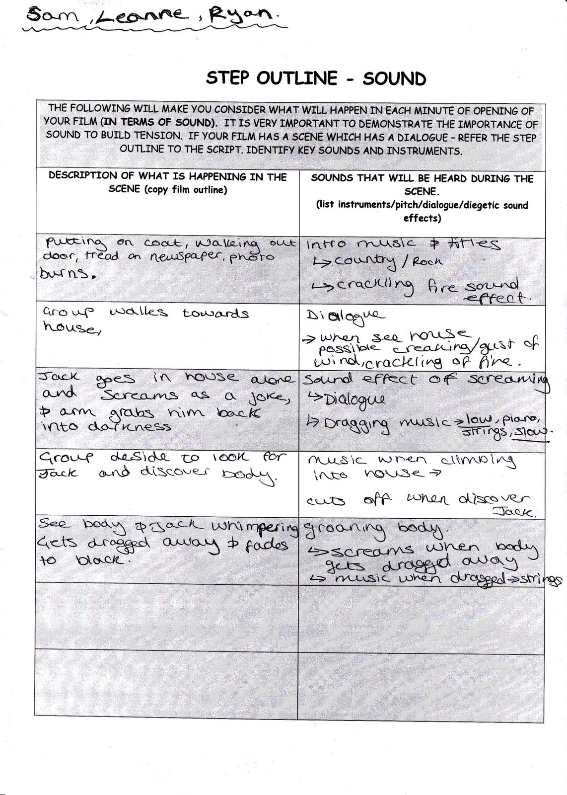 foundation portfolio storyboard part 2 and 3 recee sheet sheets of sound refer to who