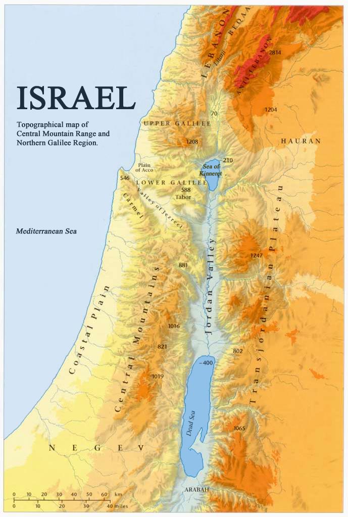 Israel Topographic Map
