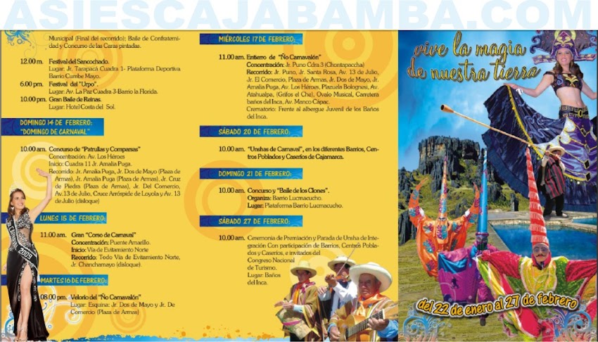 Programa oficial del Carnaval de Cajamarca 2010
