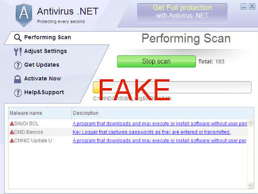 To remove Antivirus .NET and