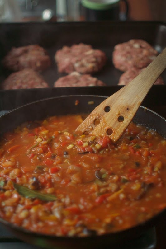 LolaLu's Kitchen Oven Baked Lamb Burgers in Mediterranean Sauce