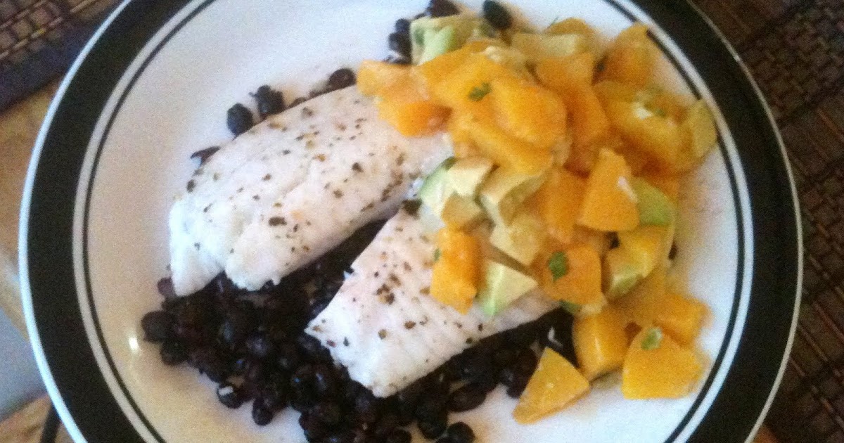 Cooking for One Tilapia with PeachAvocado Salsa over Black Beans