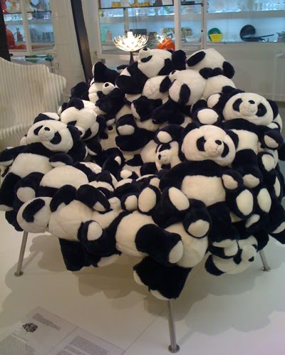 chair made out of stuffed animals