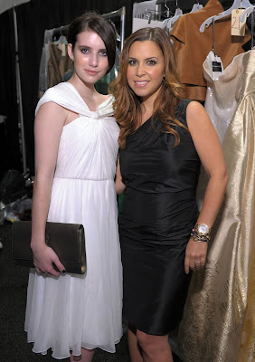 Emma Roberts is visit to Monique Lhuillier Spring 2011 Fashion Show