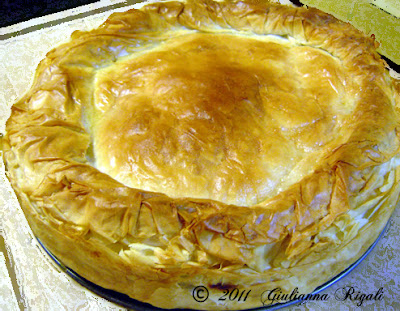 Crispy, Flaky Phyllo (Puffed Pastry) on Timbale - hot out of the oven.