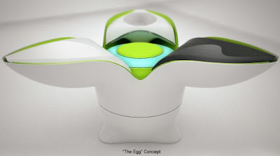 Egg is a flower shaped kitchen that opens for all chores