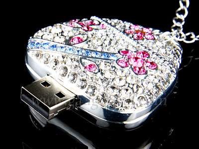 Jewel Floral Handbaag Necklace USB Flash Drive 