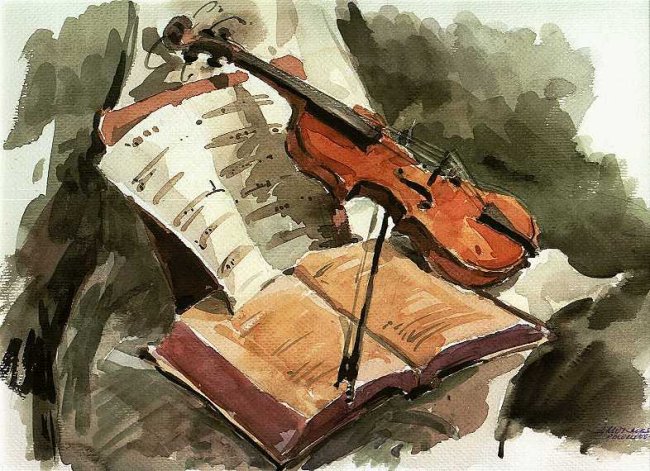FRASES CELEBRES E IMAGENES PARA COMPARTIR - Página 48 Violin,+libro+y+partitura,+Musica