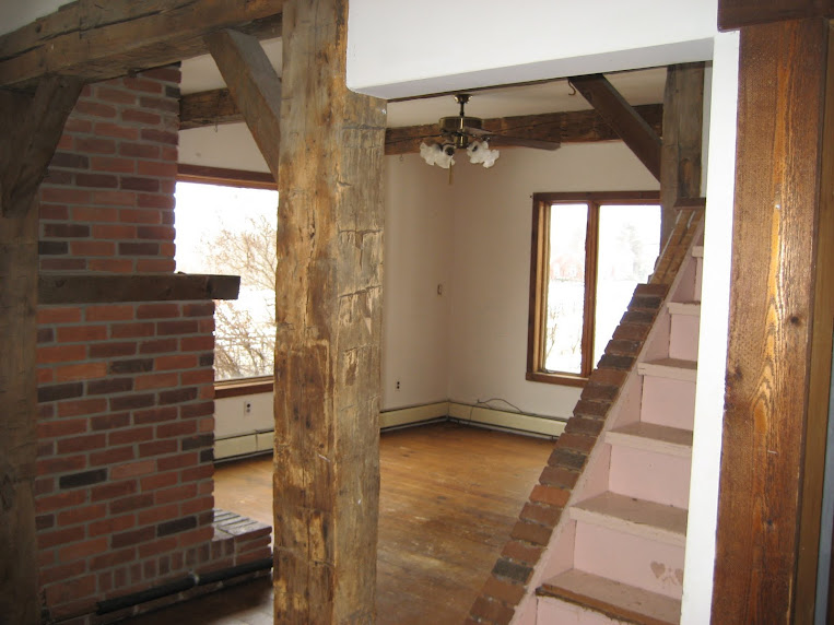 The living room and beams