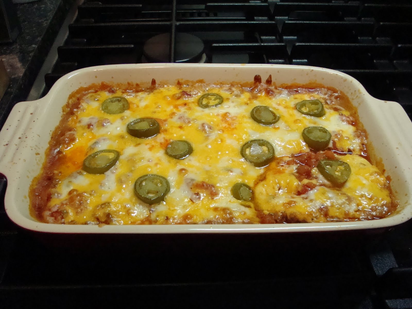 tasty four layer taco dip.