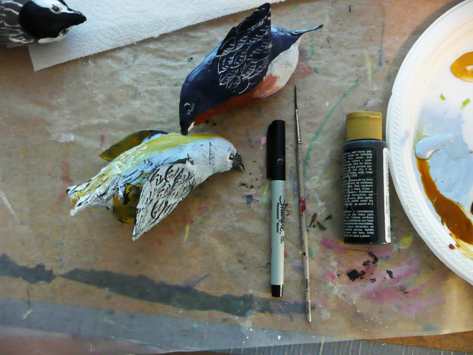 that artist woman: Paper Mache Birds