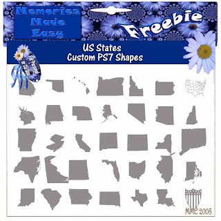 United States Custom PS7 Shapes (Memories Made Easy) USStates_Shape_PREVIEW