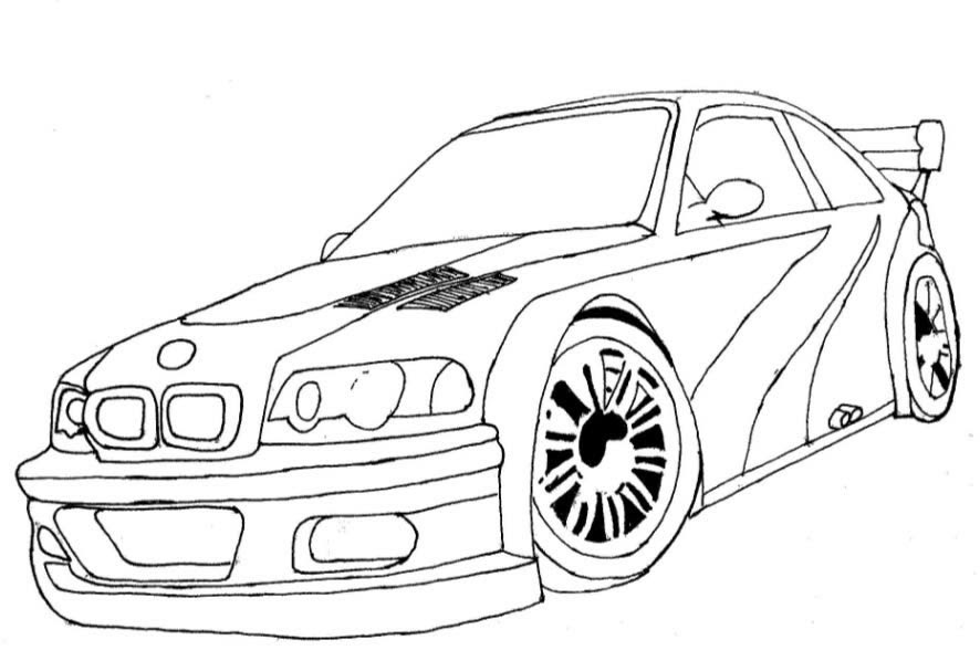 print desenhos: Desenho de carro esporte para imprimir, Desenho da BMW do  jogo need for speed