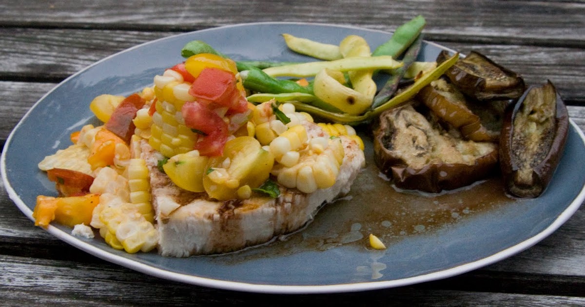ALL THINGS LOCAL Amagansett Tonight's Dinner Local Swordfish topped with Just Picked Tomato