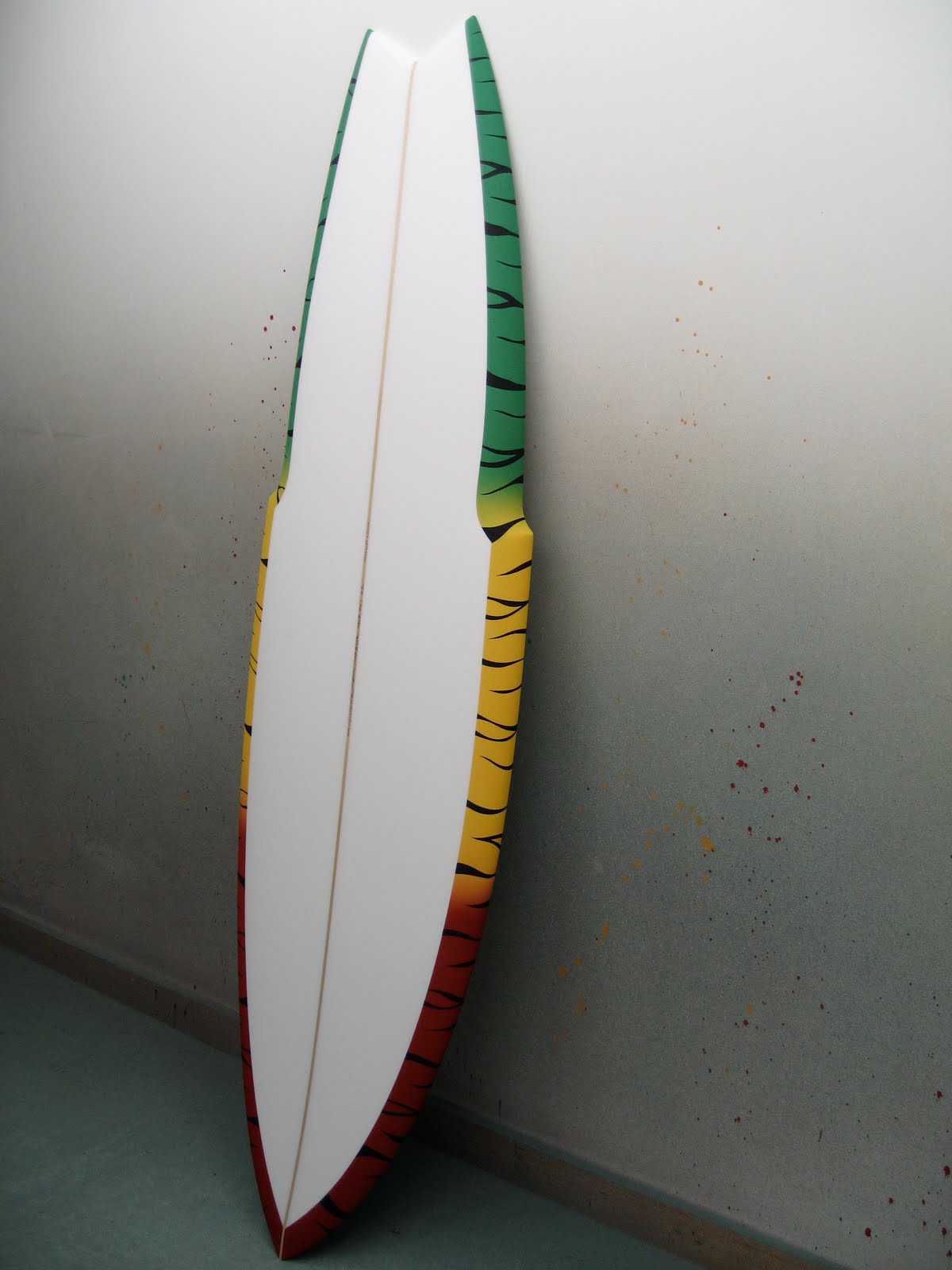 surfboards love color tiger stripe rasta rails