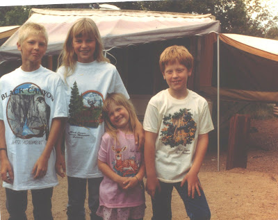 Camping with extended family at the Black Canyon of the Gunnison in Colorado; inexpensive especially compared to Disneyland, 1990.