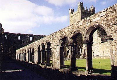 stone columns inside the abbey