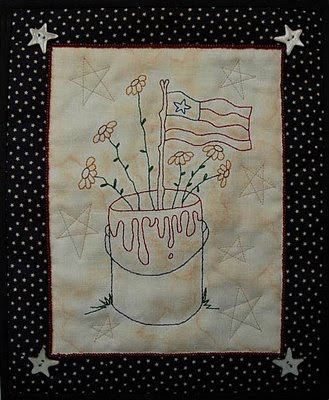 patriotic mini-quilt/stitchery
