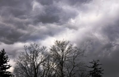digitally enhanced stormy sky